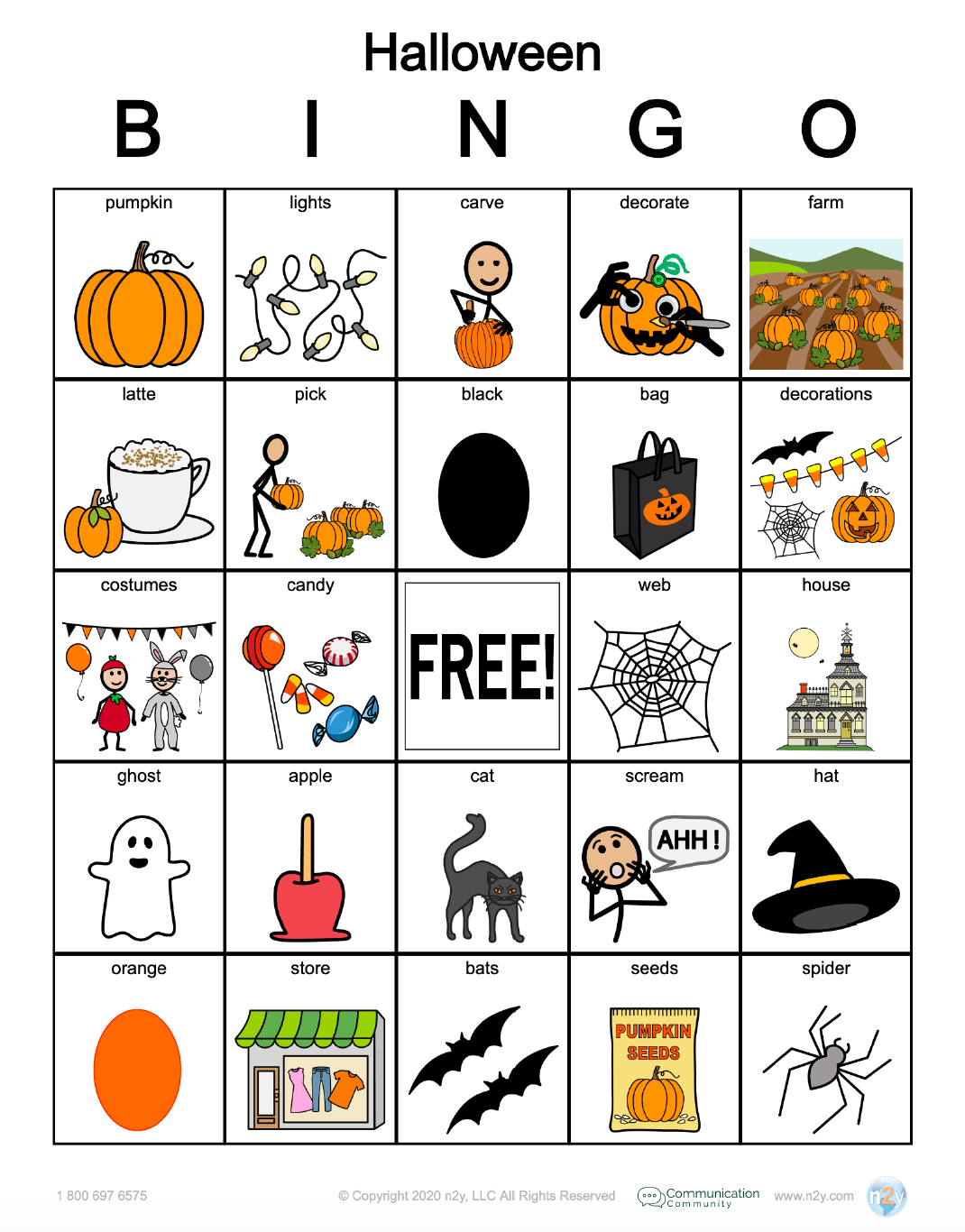 Halloween Bingo Activity