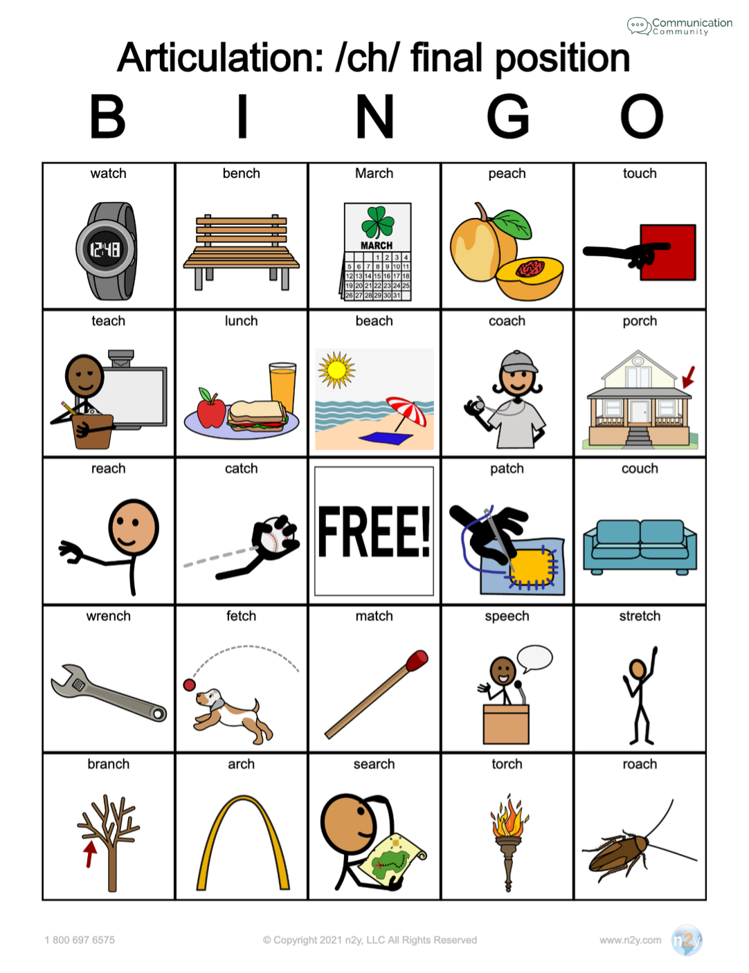 CH Final Position - Articulation Bingo