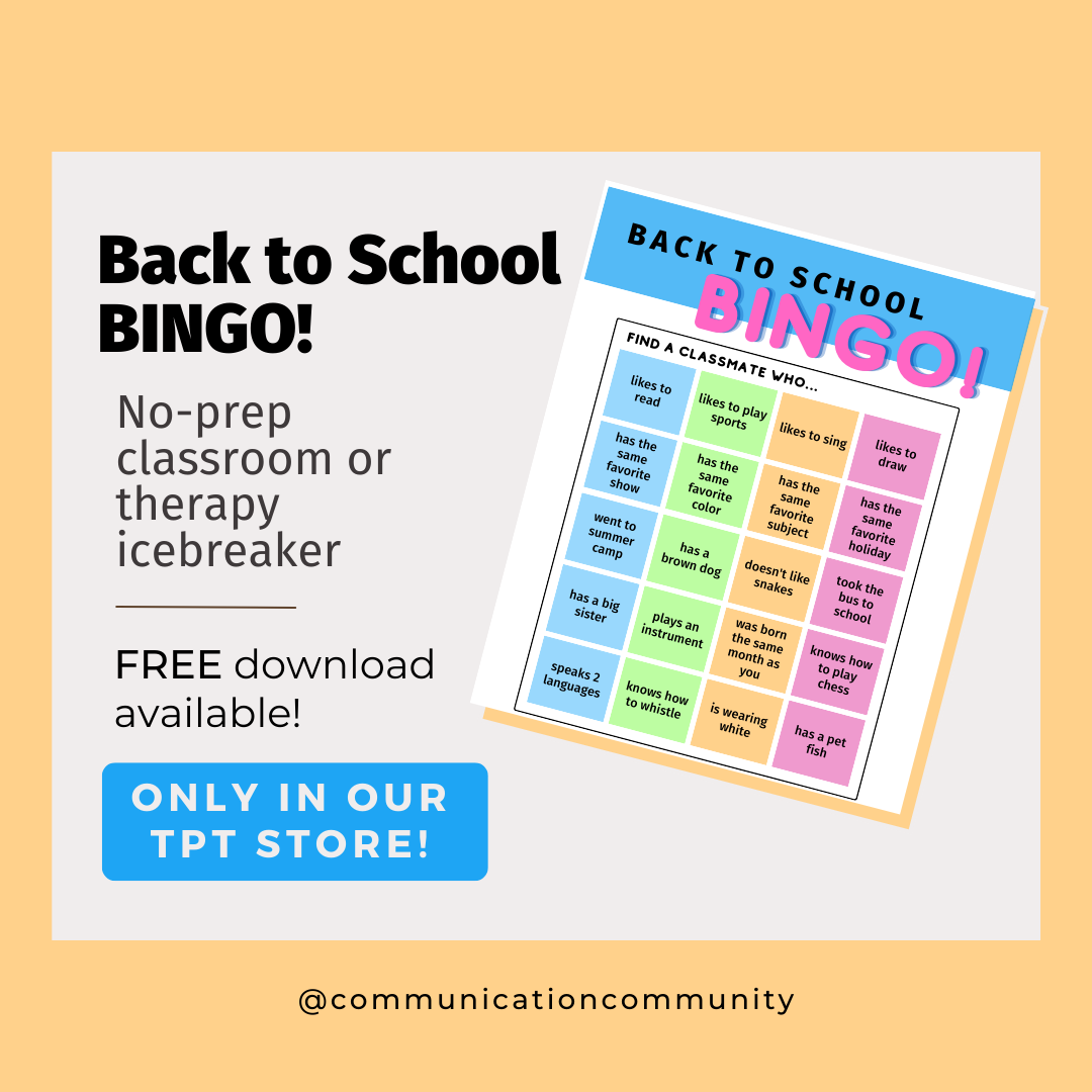 Back to School Bingo: FREEBIE