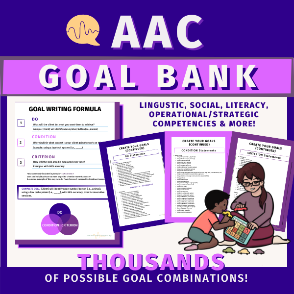 AAC Goal Bank for Measurable Treatment Goals