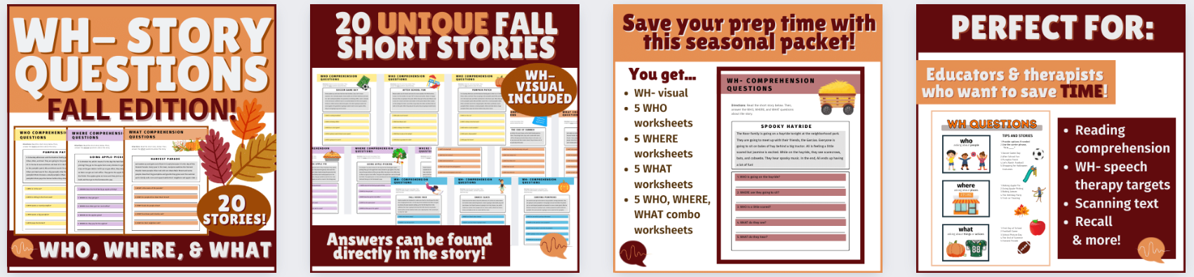 FALL Themed Lesson Plans for Speech Therapy: Elementary (K-5th