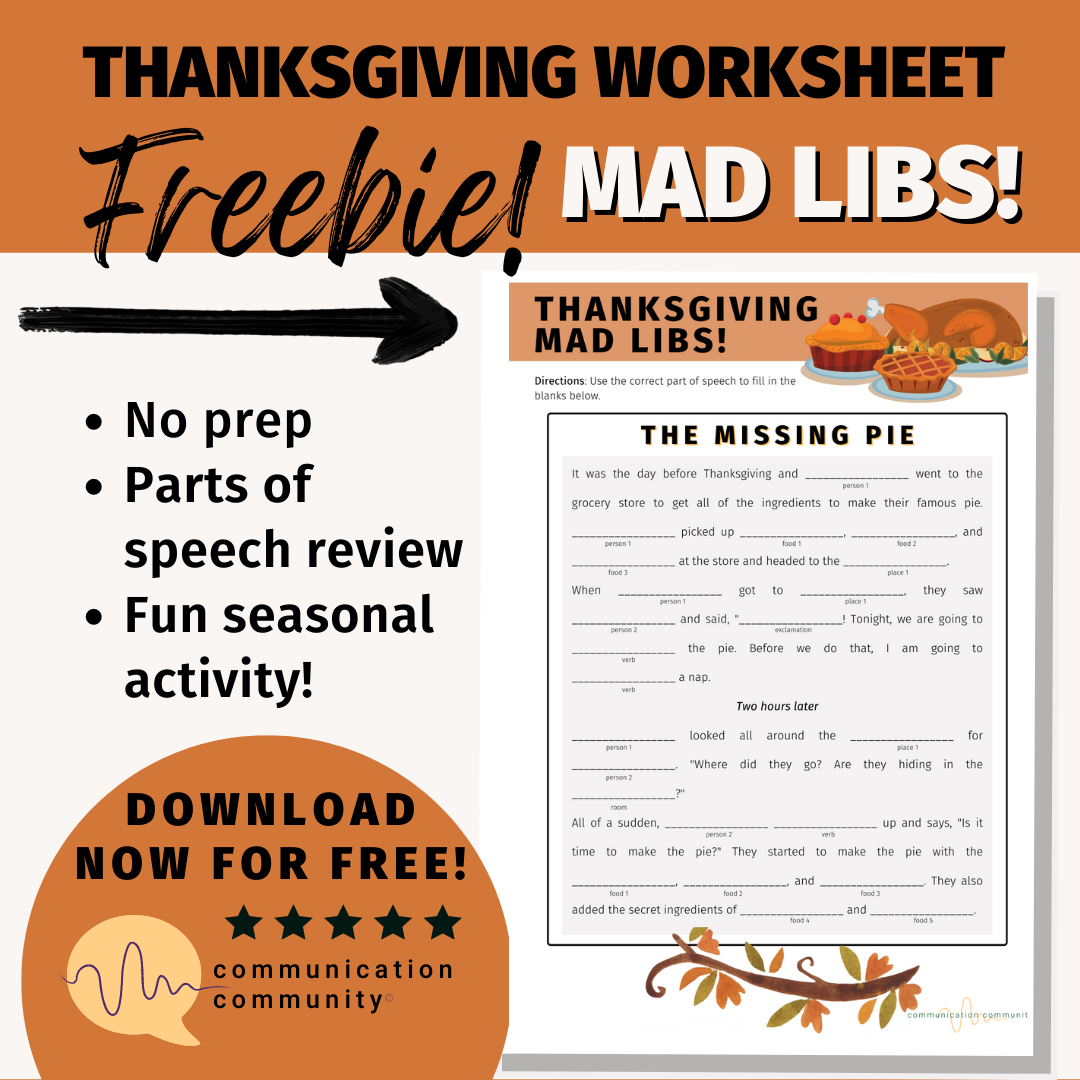 Thanksgiving Mad Libs