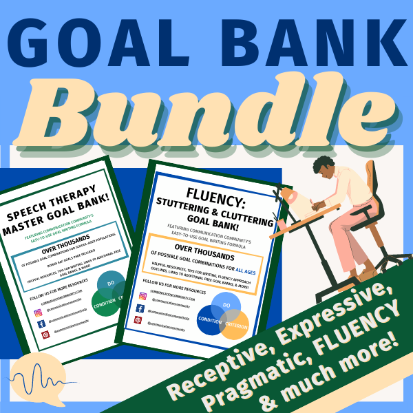 Speech Therapy Goal Bank BUNDLE: Language and Fluency Disorders