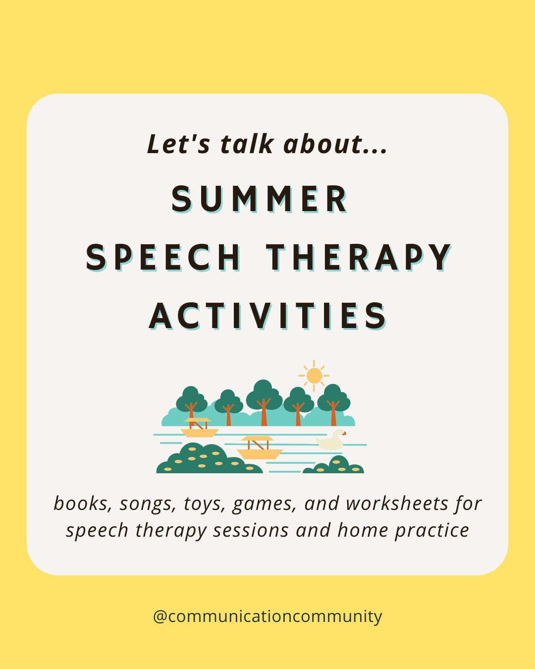 Summer Speech Therapy Activities