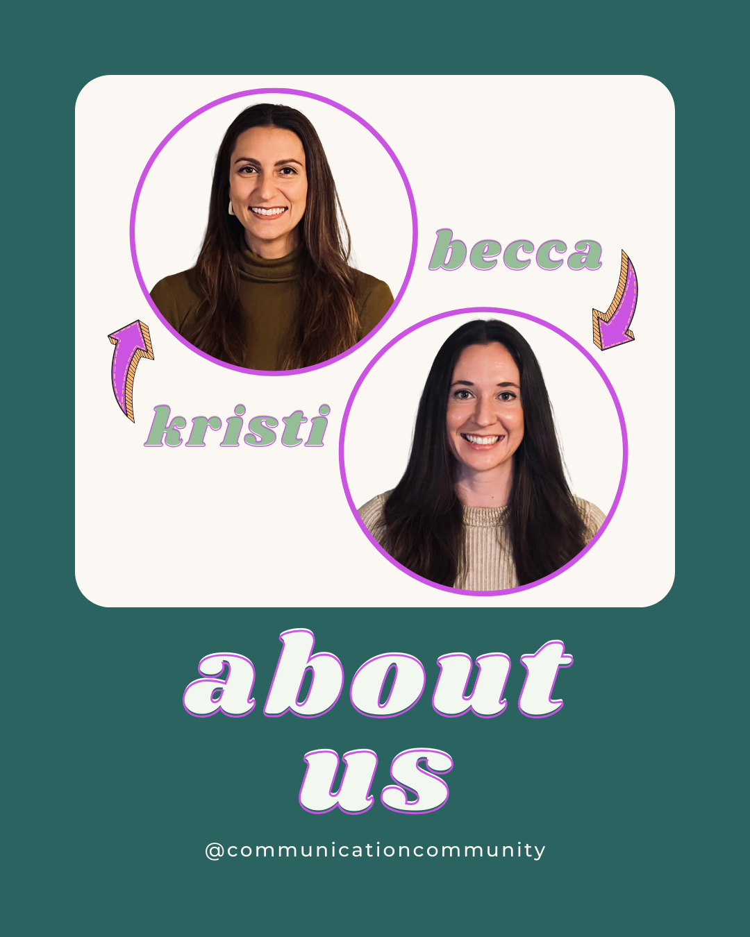 Get to know more about Communication Community co-founders and SLPs, Becca and Kristi!