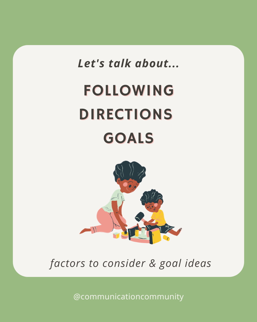 How to Write Following Directions Goals (with goal bank)