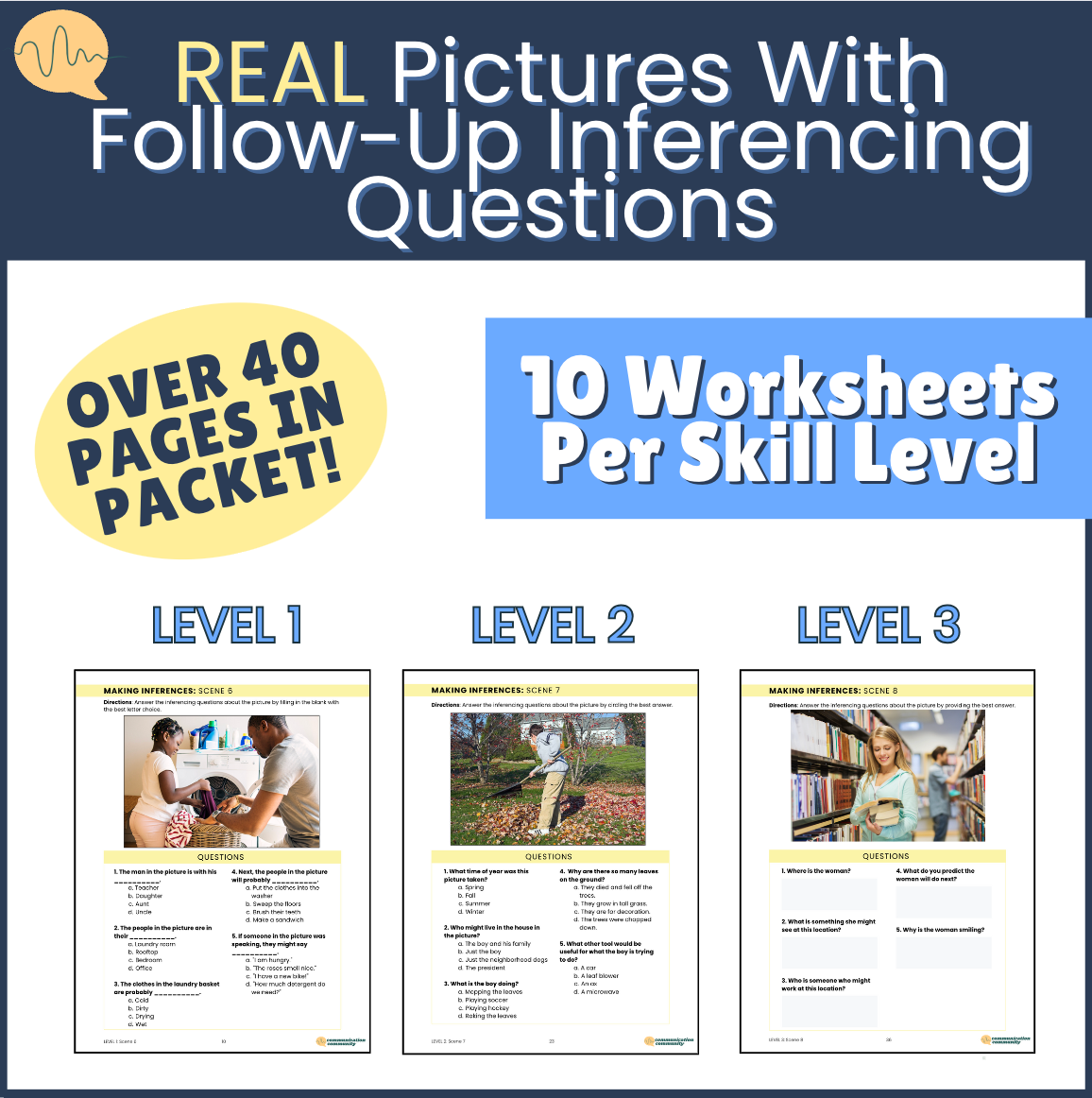 Making Inferences With Real Pictures: Speech Therapy Resource