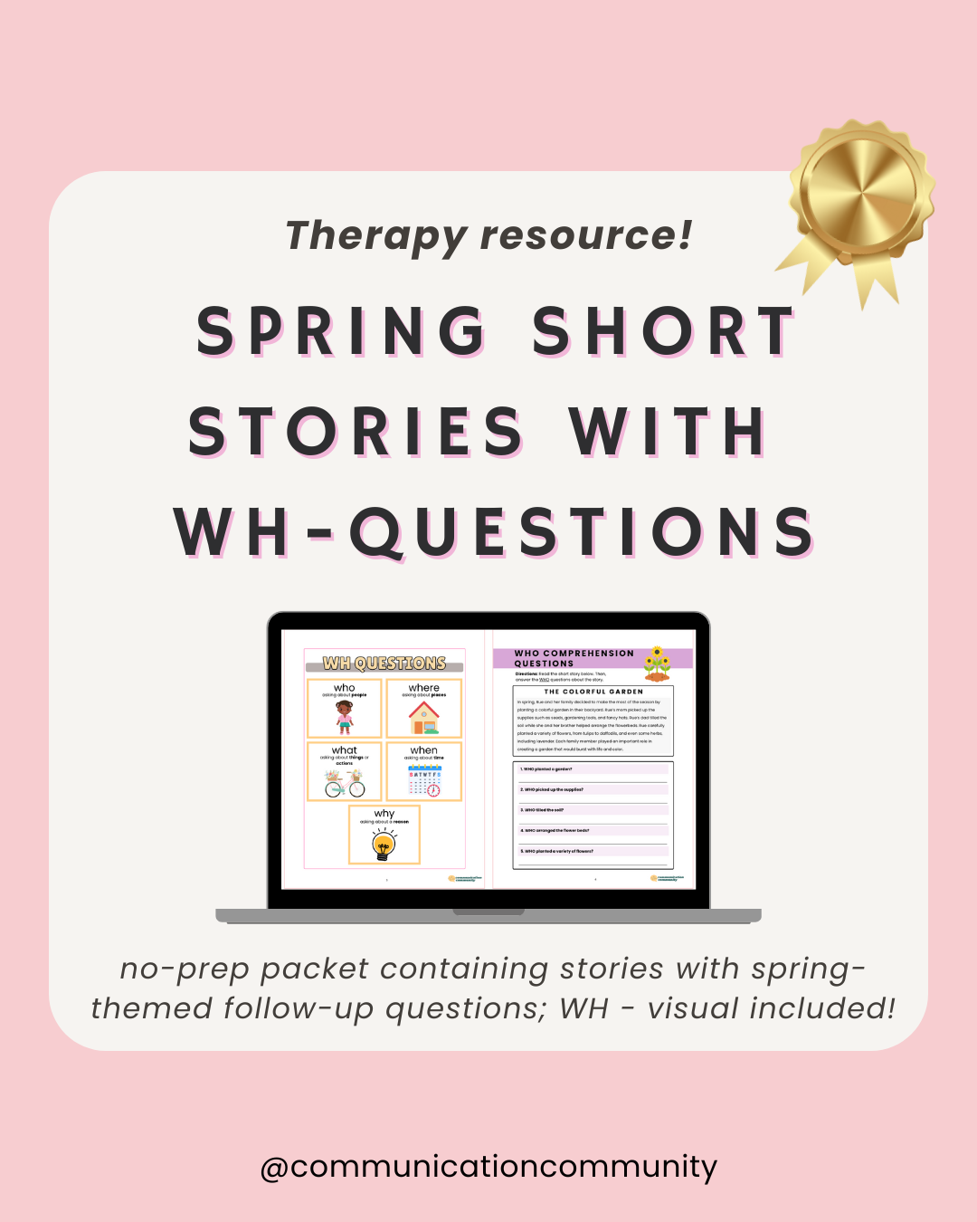 Spring Short Stories with WH Comprehension Questions