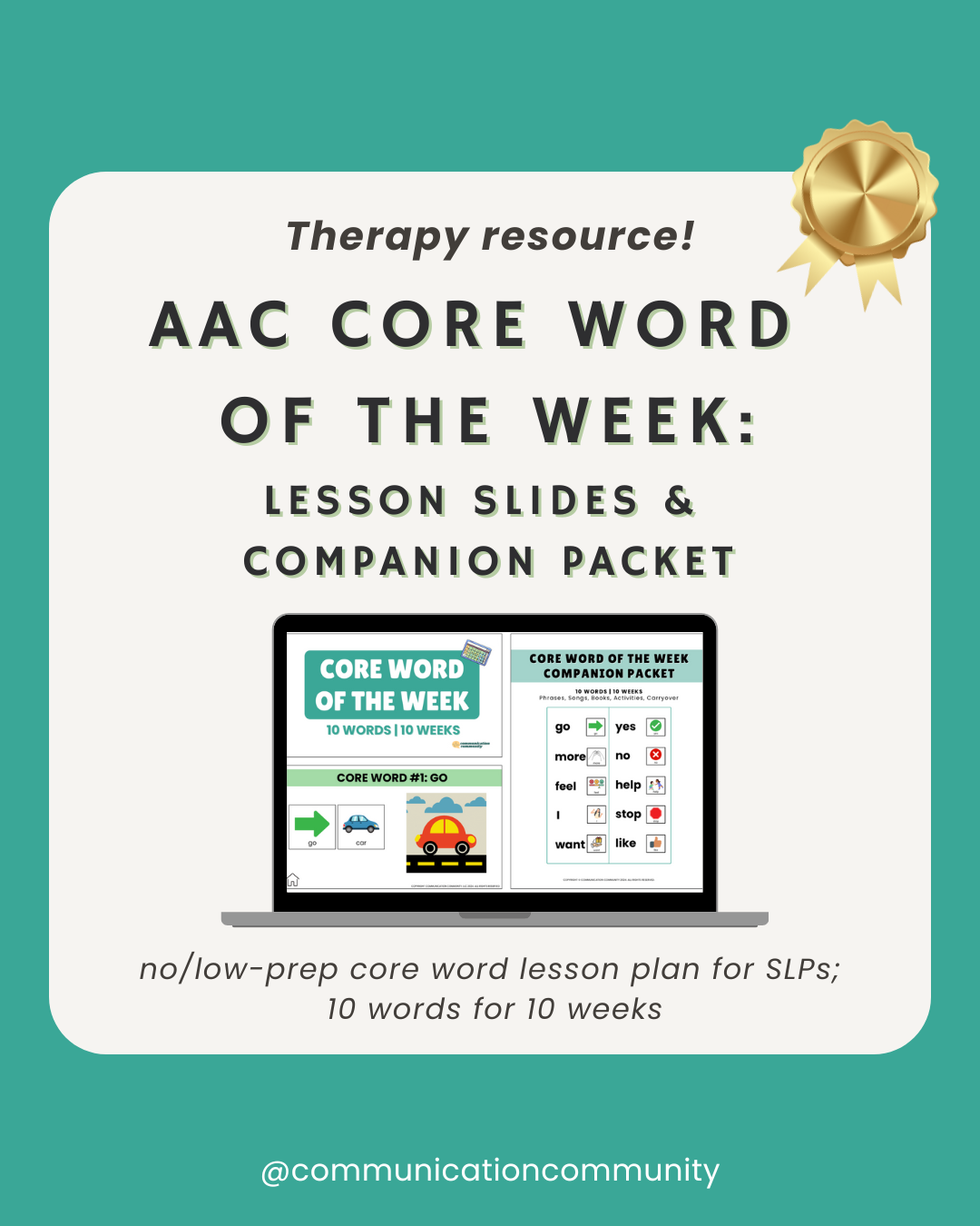 AAC Core Word of the Week Resource: Lesson Slides AND Companion Packet