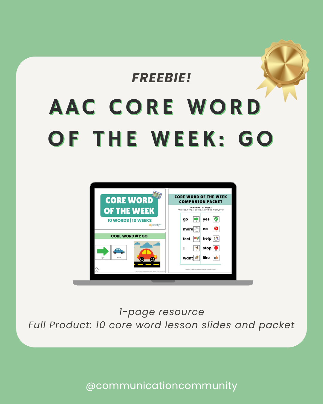 AAC Core Word of the Week: GO Speech Therapy Activities