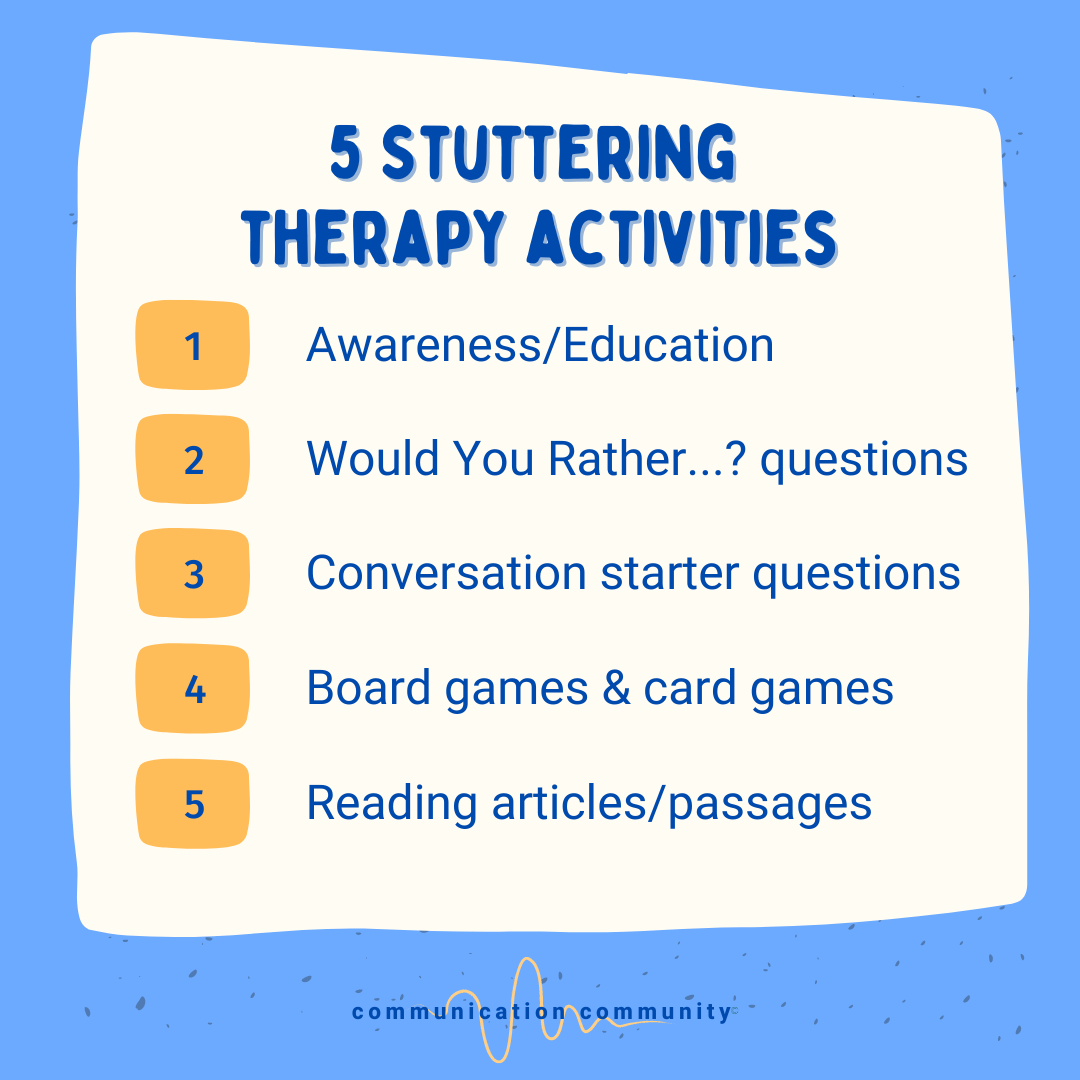 5 stuttering therapy activities