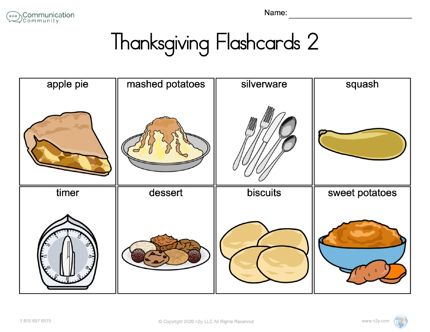Sound Cards Free Printable Thansgiving